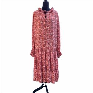 NEW Anthropologie OPT Pink Floral Midi/Maxi Dress